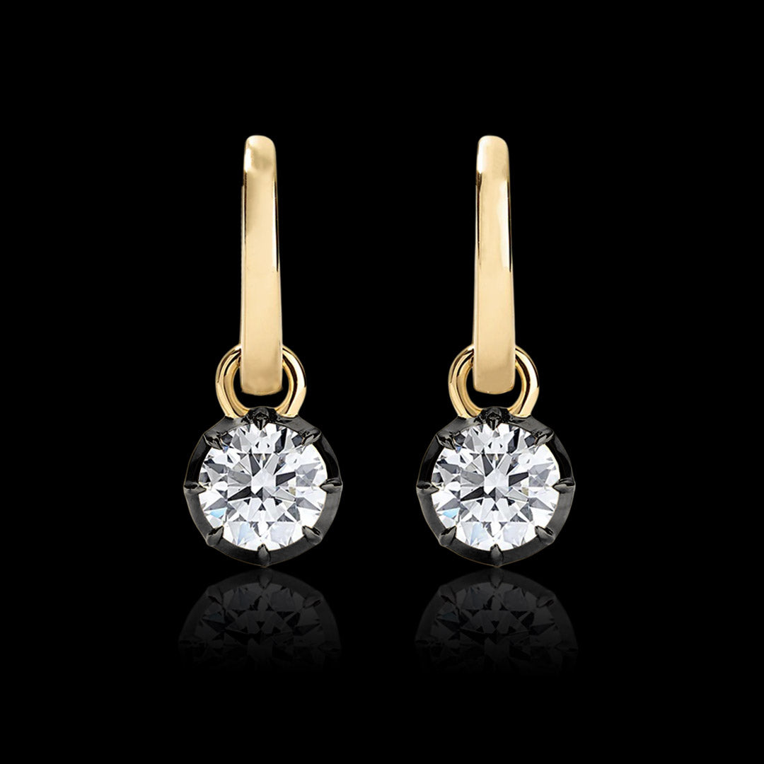 Georgian Huggie Drop Earrings