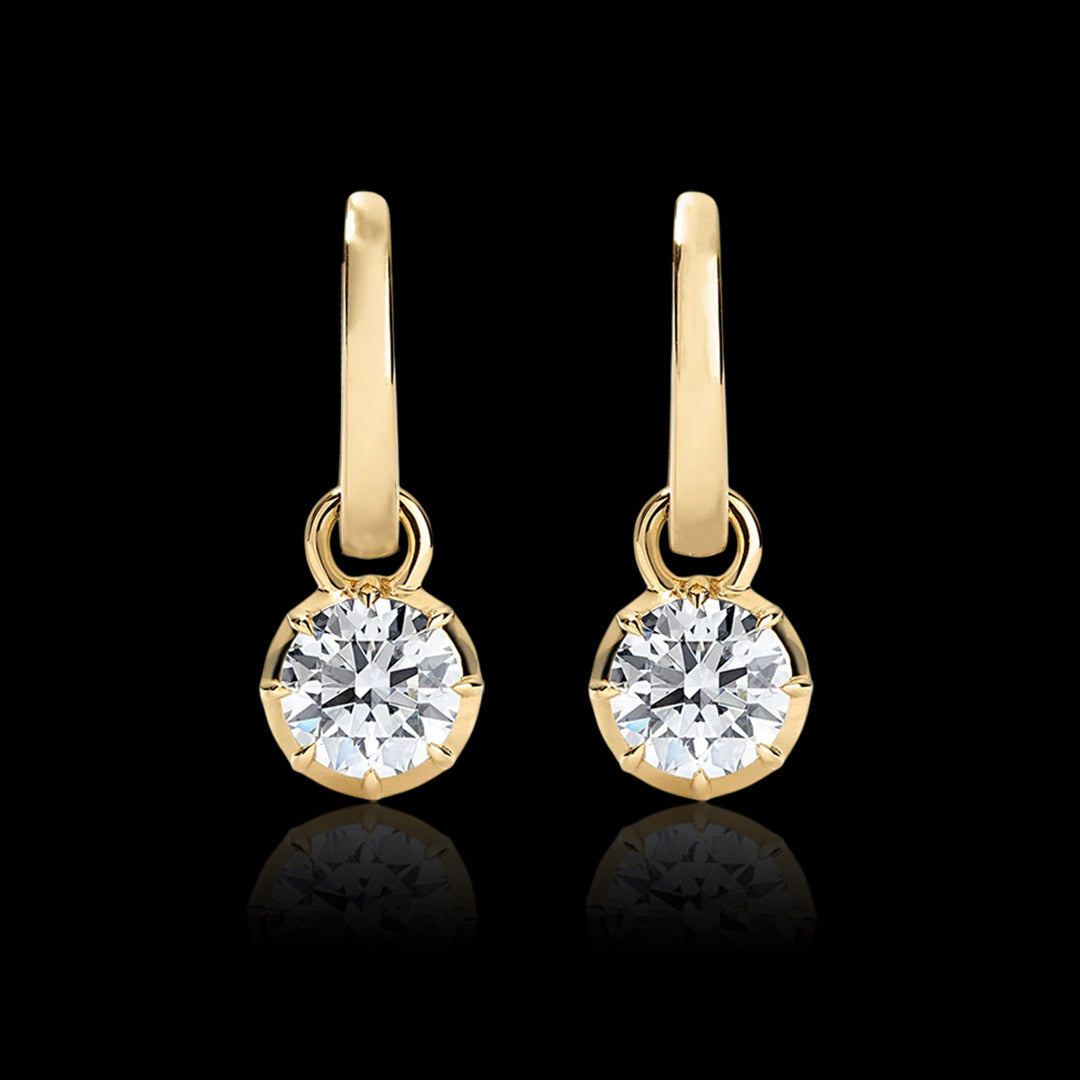 Georgian Huggie Drop Earrings