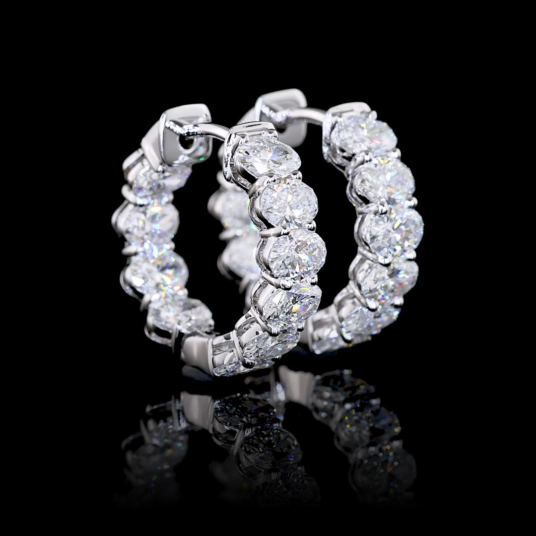 2 CTW East-West Oval Lab Grown Diamond Inside Out Huggie Earrings