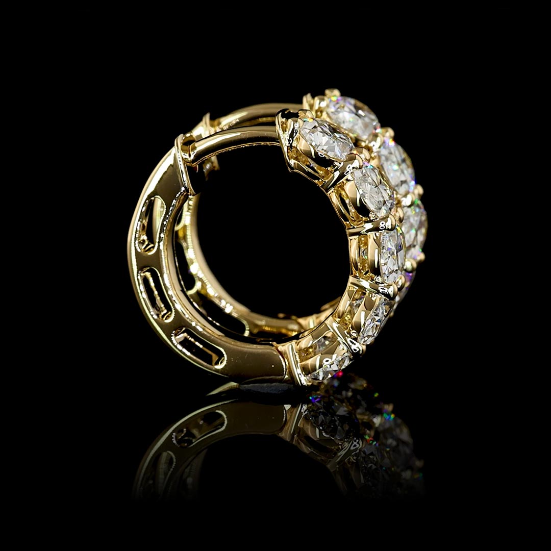2 CTW East-West Oval Lab Grown Diamond Huggie Earrings