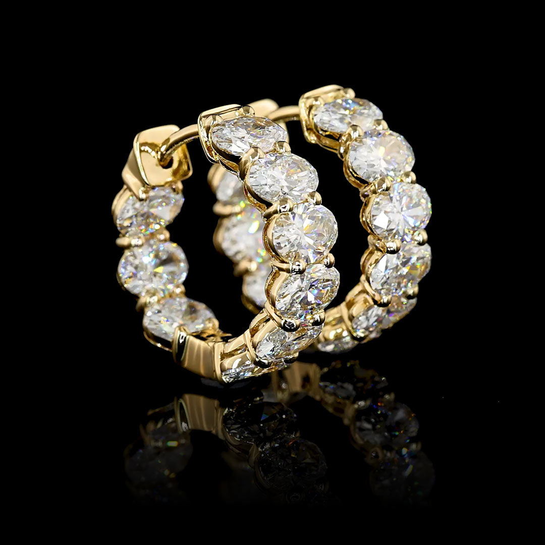 3 CTW East-West Oval Lab Grown Diamond Inside Out Huggie Earrings