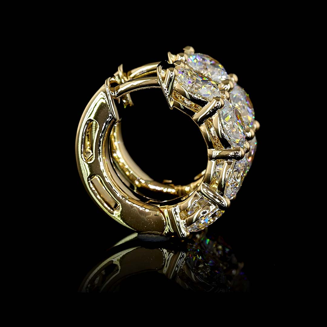 3 CTW Round 4 Stone Lab Grown Diamond Huggie Earrings