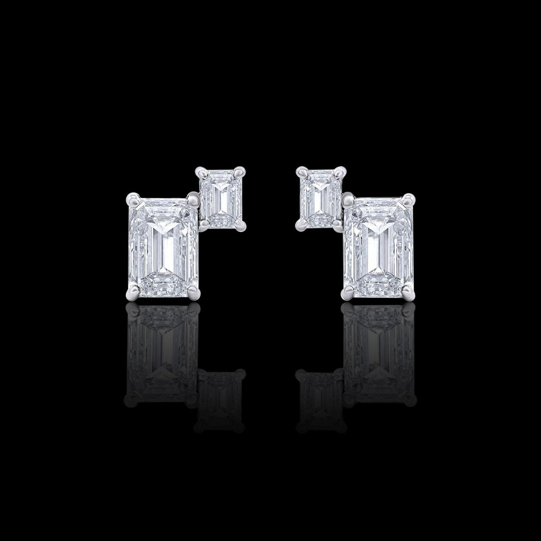 Double Emerald Lab Grown Diamond Studs