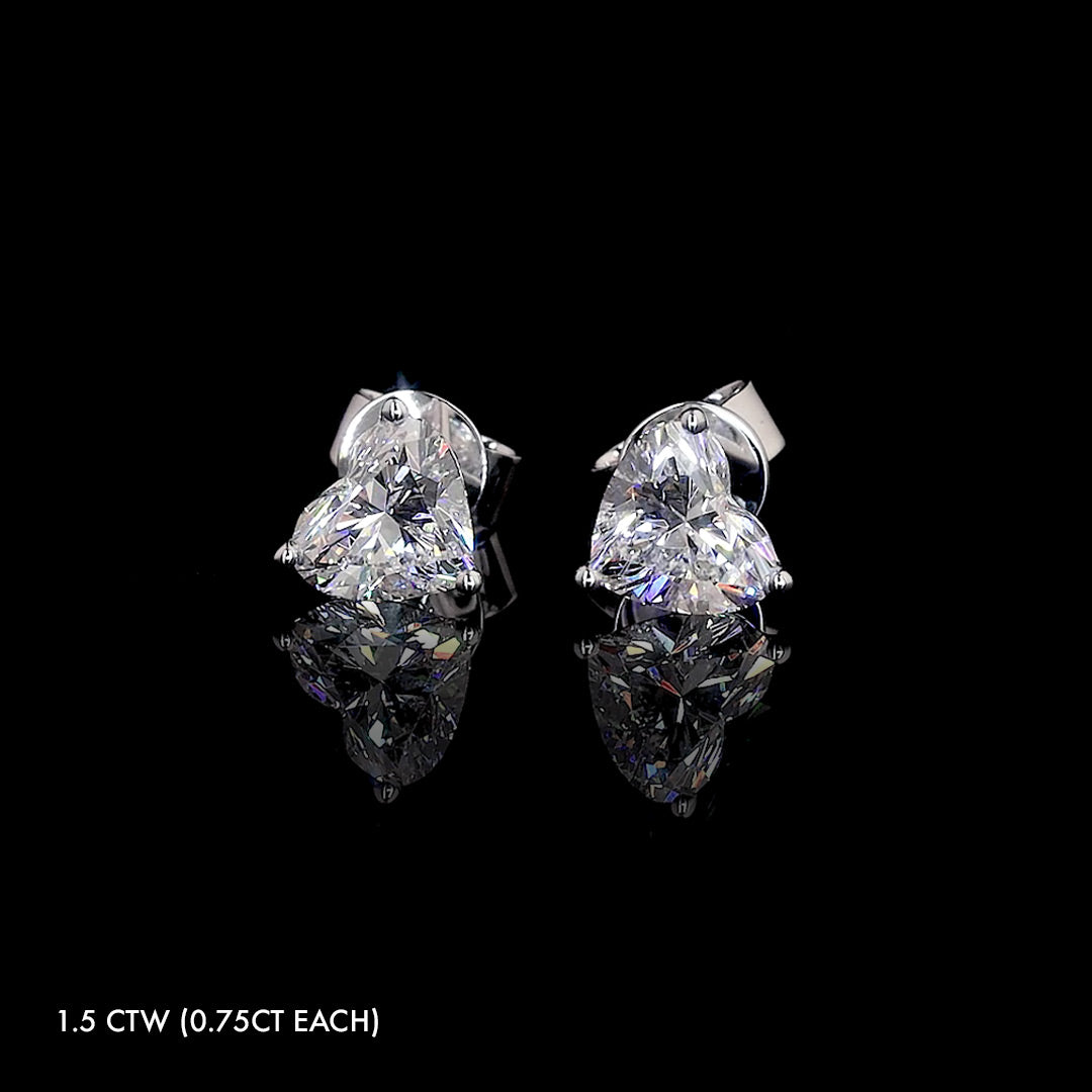 Petite Lab Grown Diamond Heart Studs