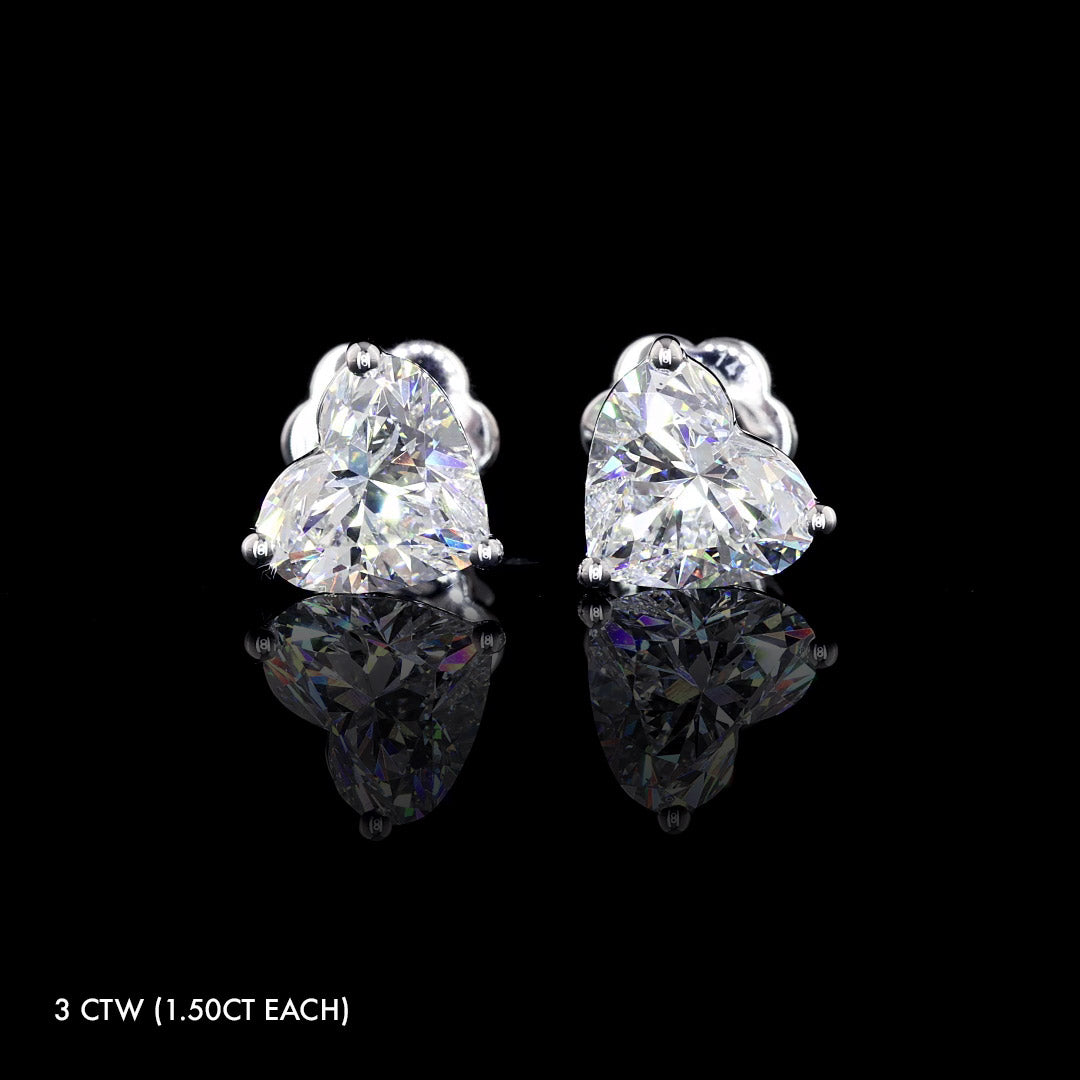 Classic Lab Grown Diamond Heart Studs