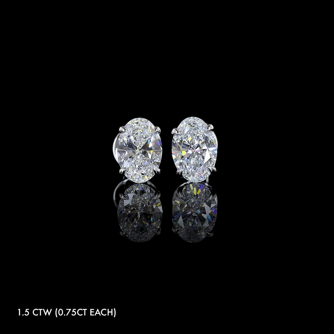 Petite Lab Grown Diamond Oval Studs