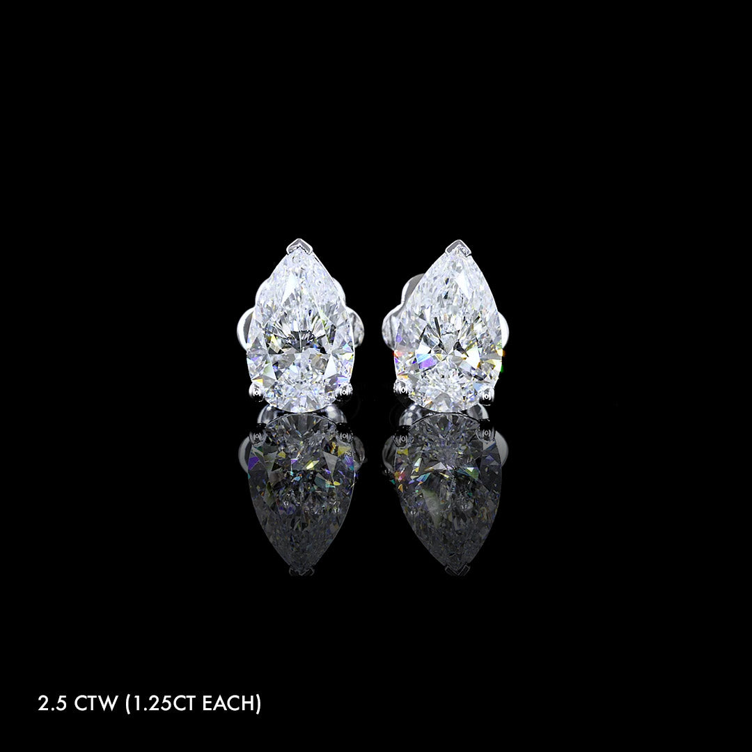 Classic Lab Grown Diamond Pear Studs