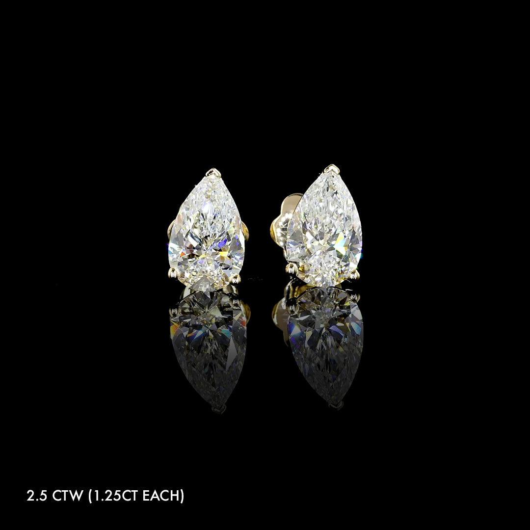 Classic Lab Grown Diamond Pear Studs