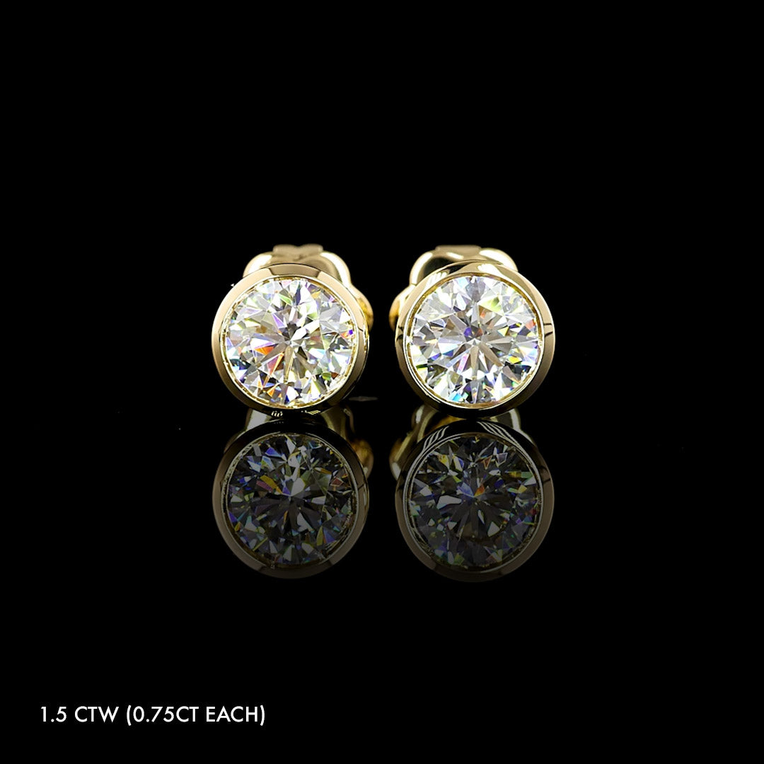 Petite Lab Grown Diamond Round Bezel Studs