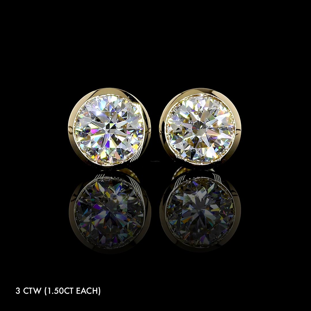 Classic Lab Grown Diamond Round Bezel Studs