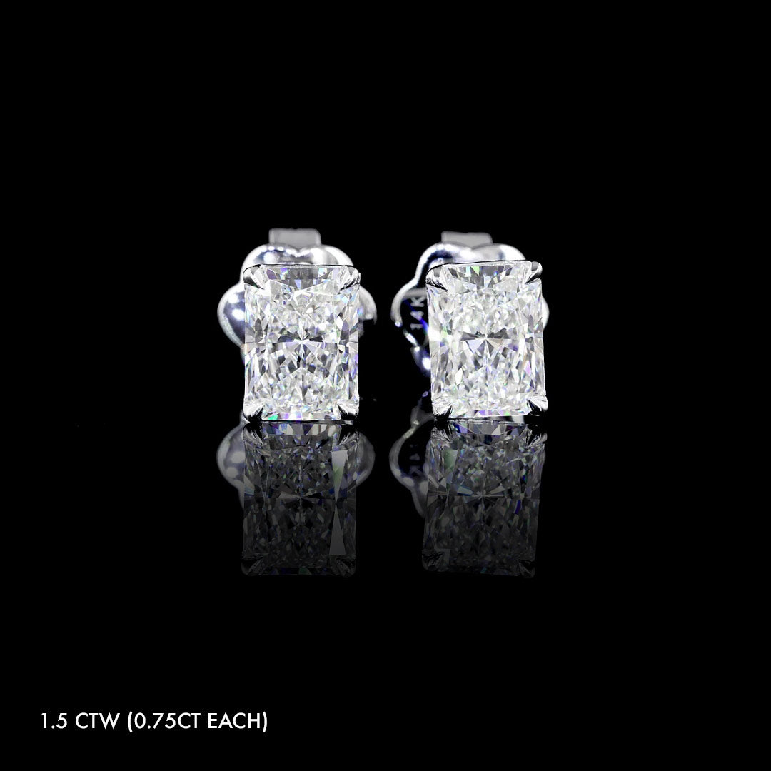 Petite Lab Grown Diamond Radiant Studs