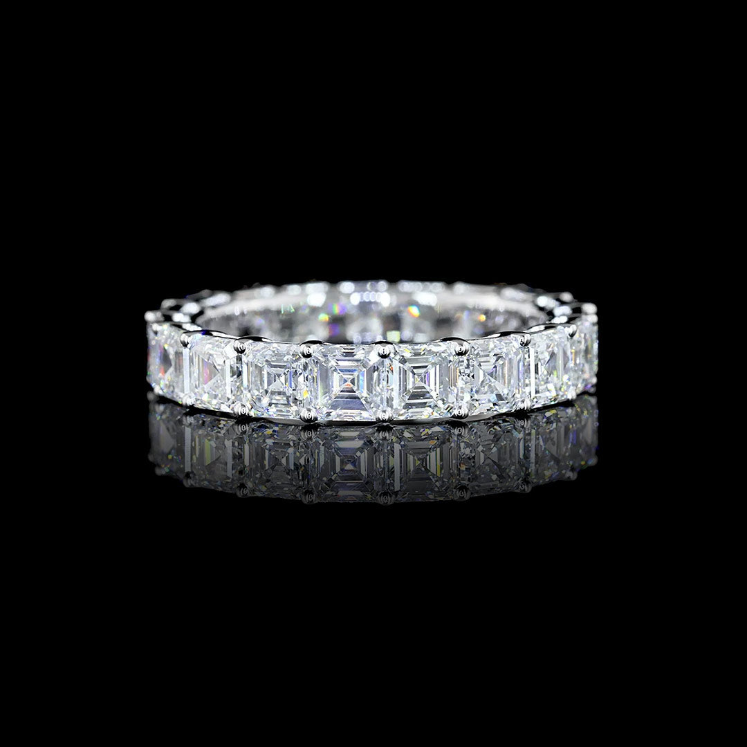4 CTW Asscher Lab Grown Diamond Eternity Band