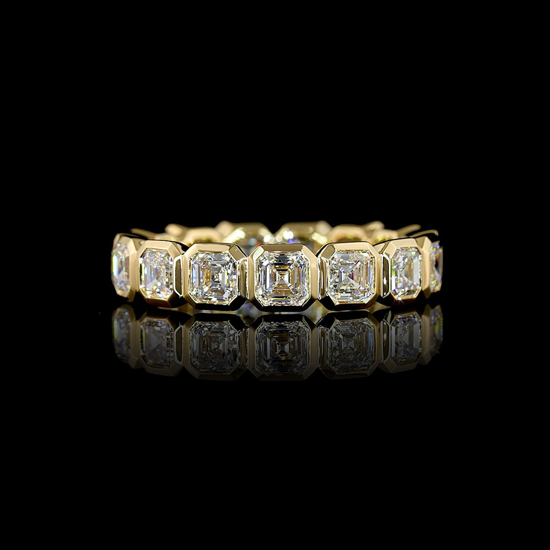 2 CTW Asscher Bezel Lab Grown Diamond Eternity Band