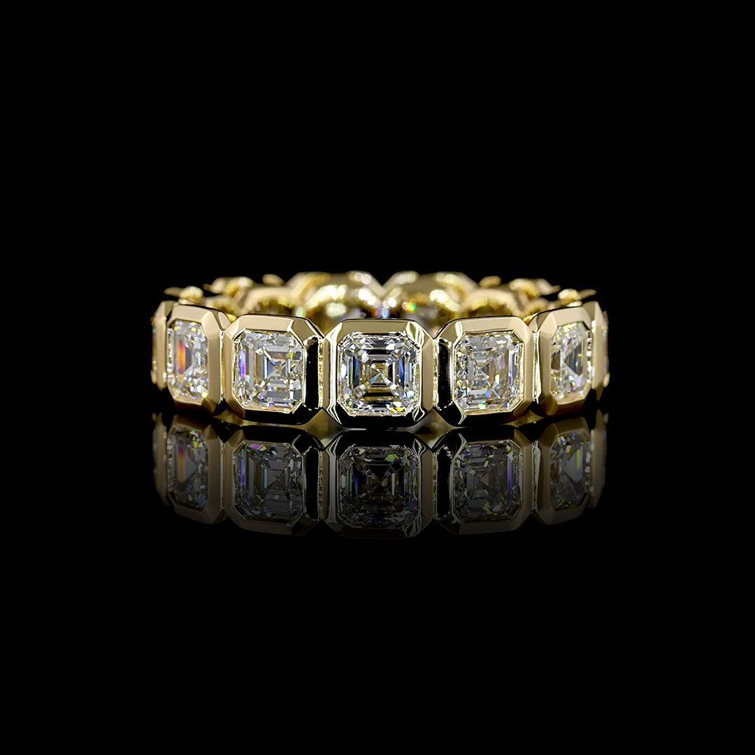 4 CTW Asscher Bezel Lab Grown Diamond Eternity Band