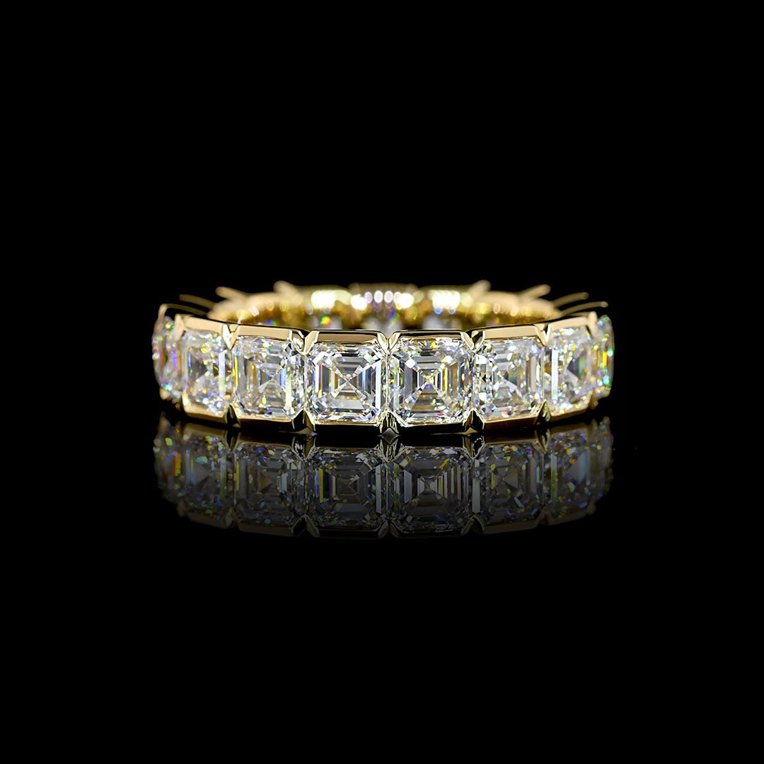 5 CTW Asscher Half Bezel Lab Grown Diamond Eternity Band