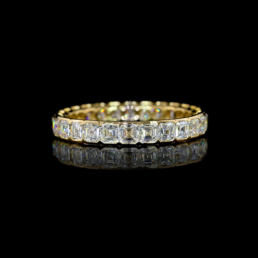 2 CTW Asscher Half Bezel Lab Grown Diamond Eternity Band