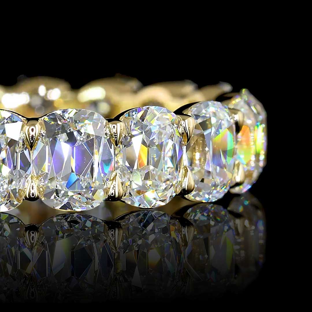 5 CTW Antique Cushion Lab Grown Diamond Eternity Band