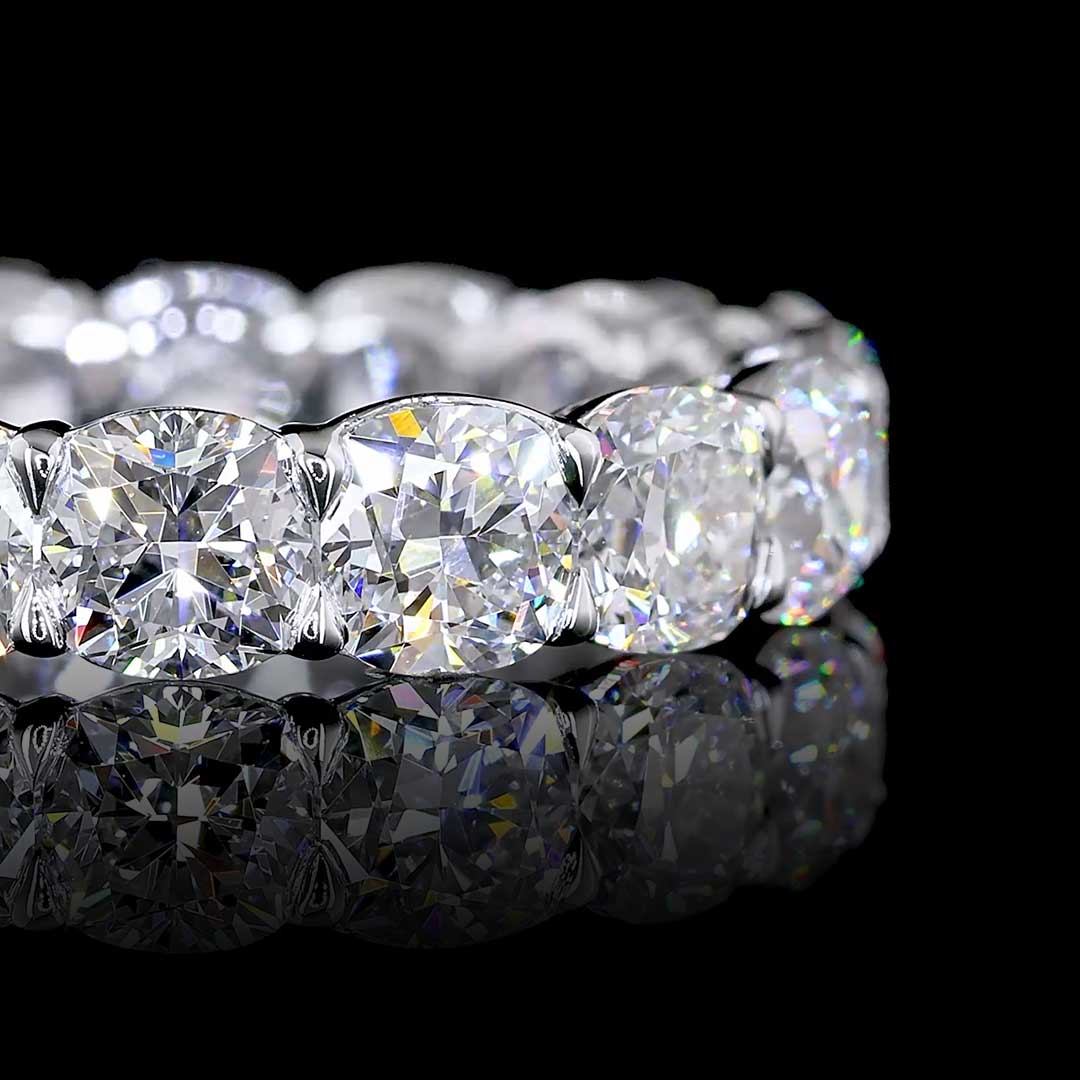5 CTW Square Cushion Lab Grown Diamond Eternity Band