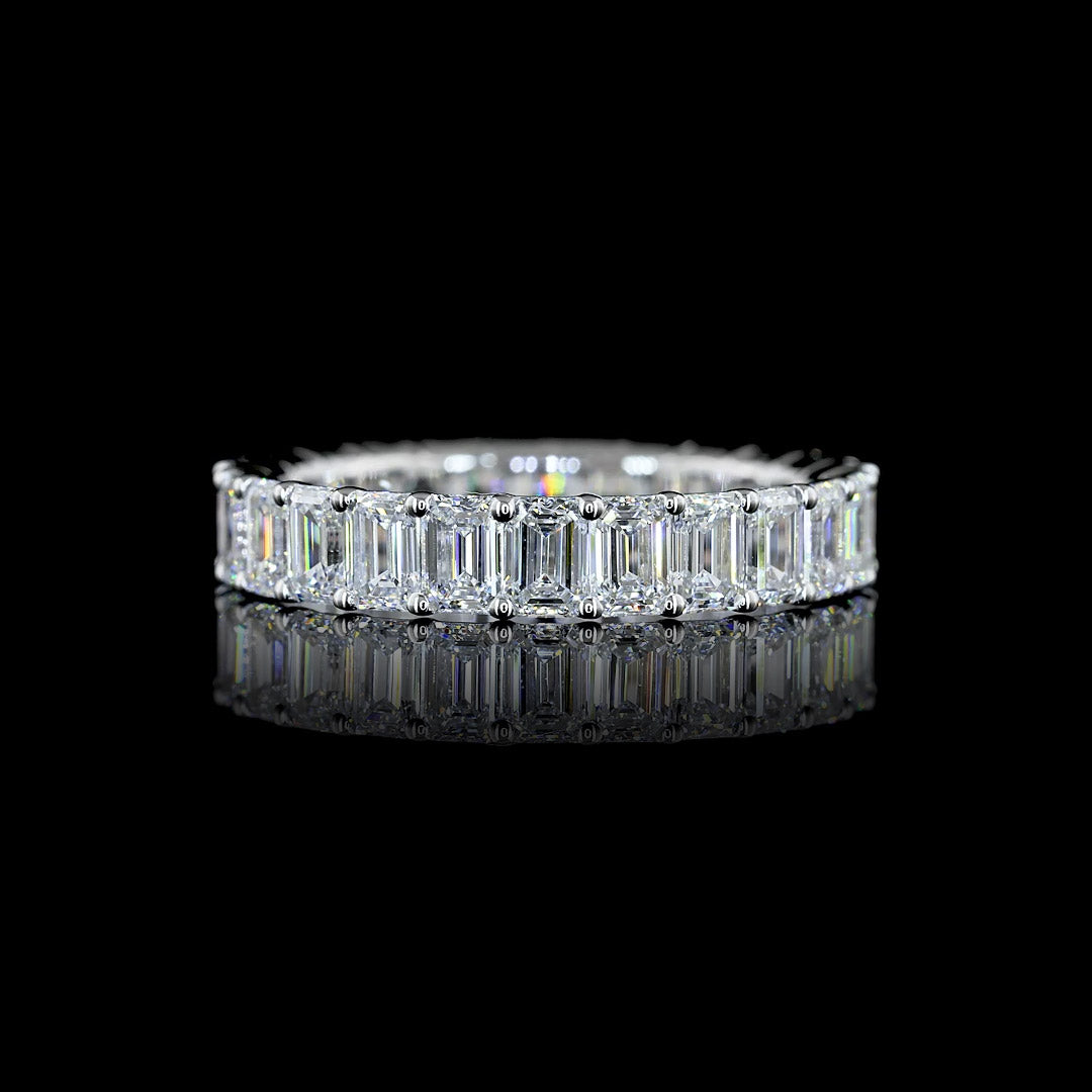 3 CTW Emerald Lab Grown Diamond Eternity Band