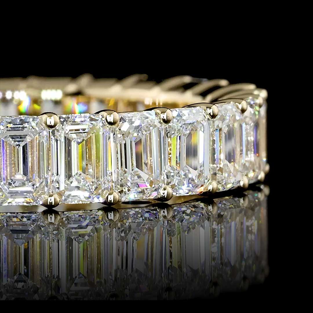 3 CTW Emerald Lab Grown Diamond Eternity Band