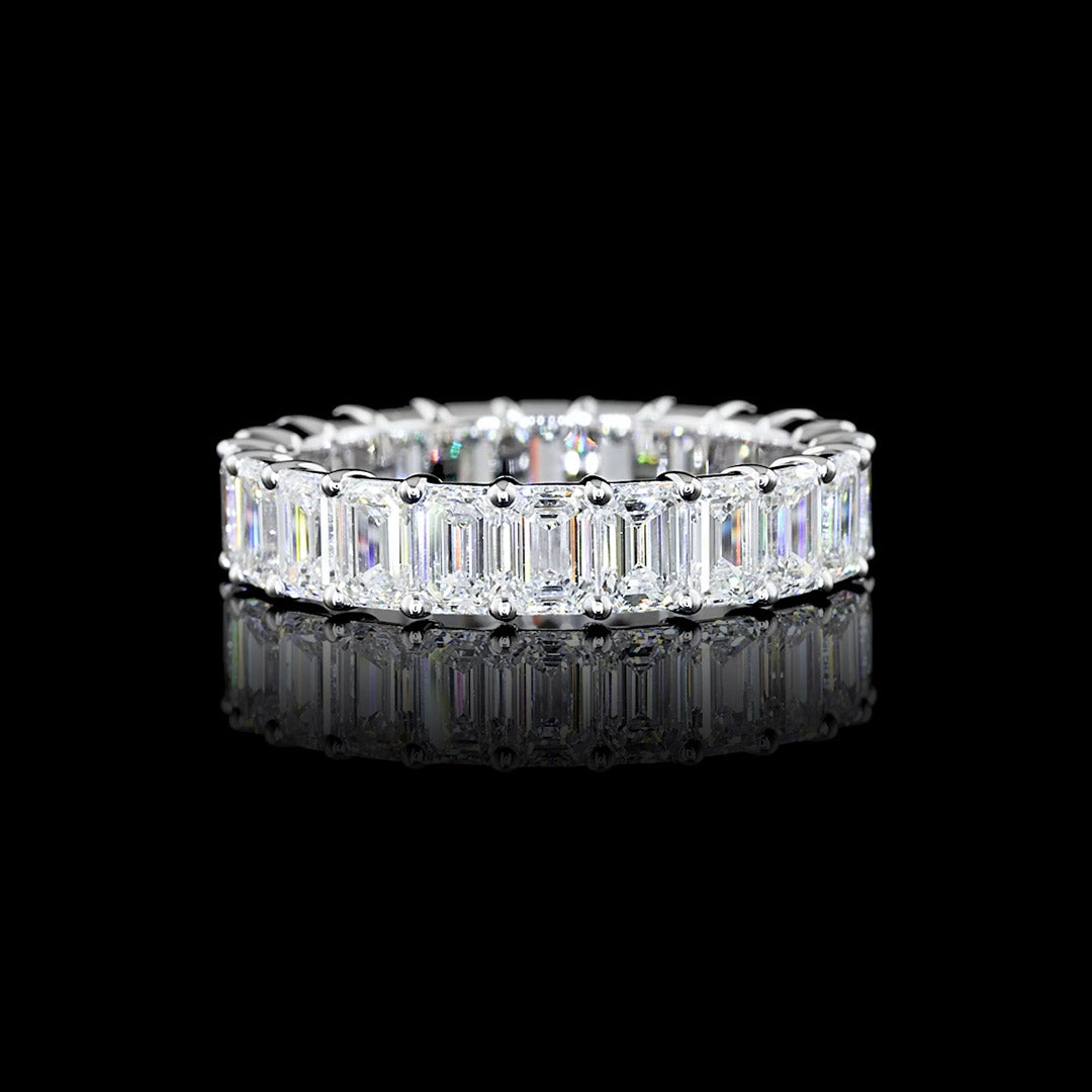 4 CTW Emerald Lab Grown Diamond Eternity Band