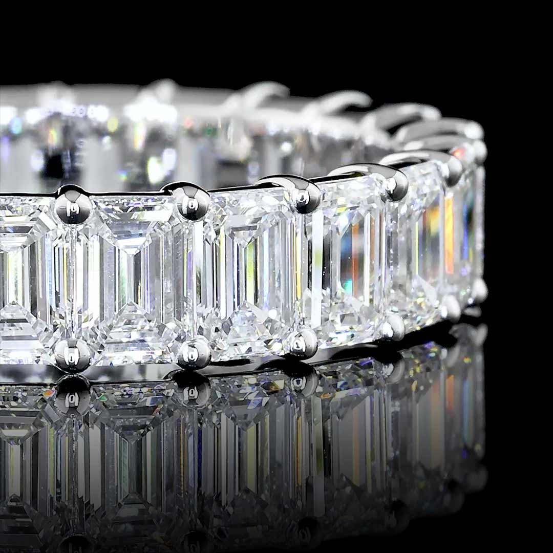 4 CTW Emerald Lab Grown Diamond Eternity Band