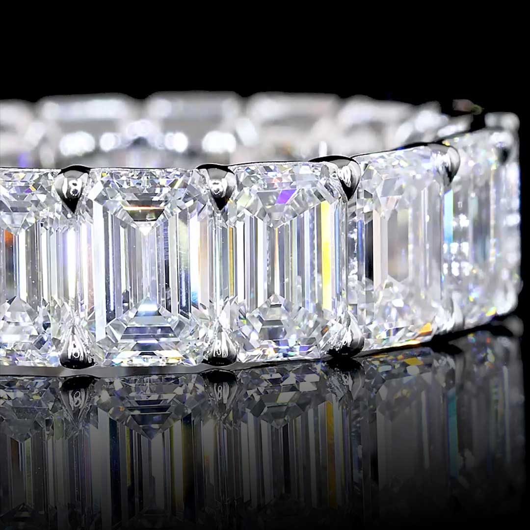 8 CTW Emerald Lab Grown Diamond Eternity Band