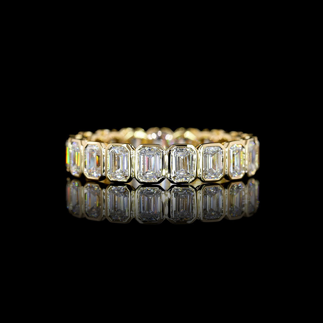 2 CTW Emerald Bezel Lab Grown Diamond Eternity Band