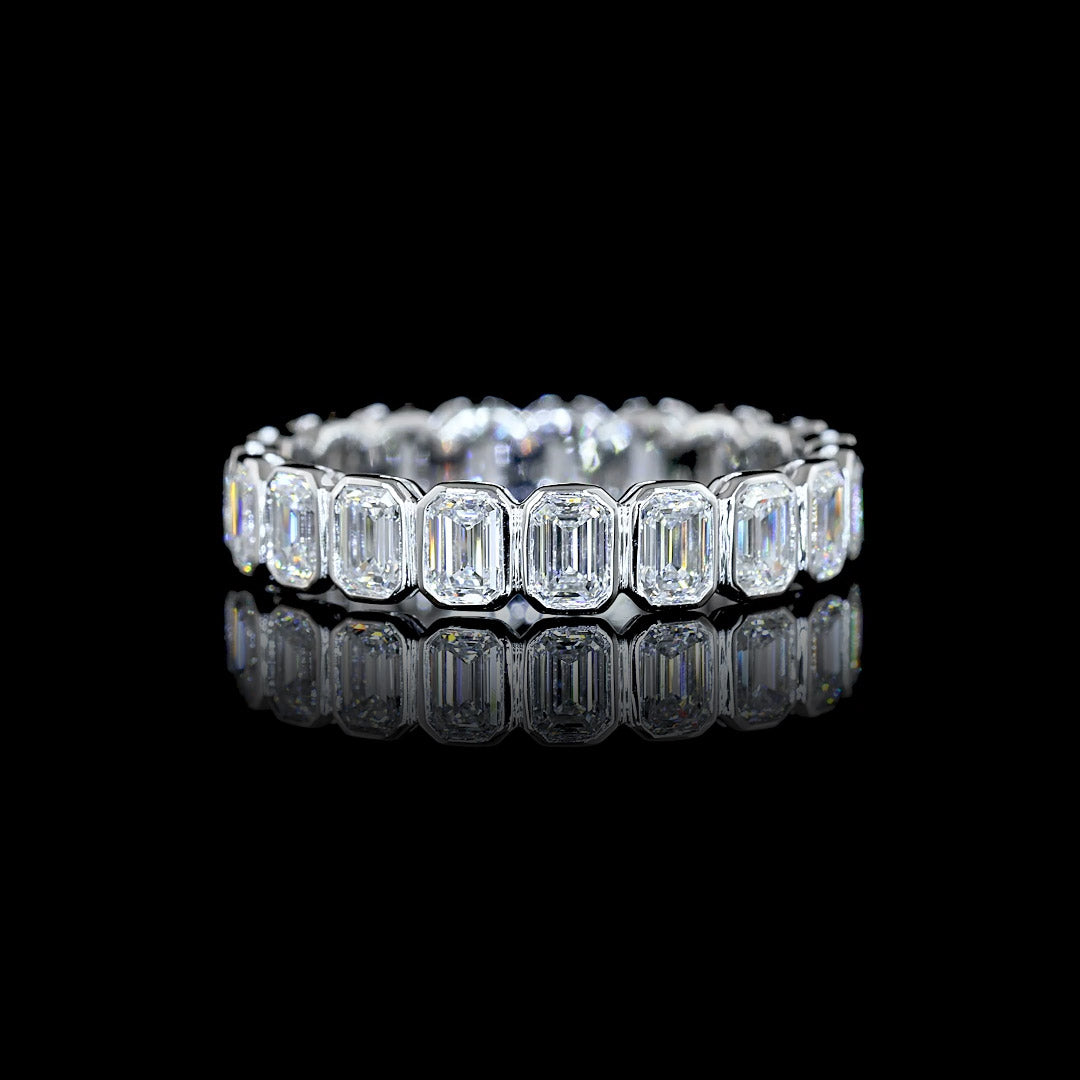 2 CTW Emerald Bezel Lab Grown Diamond Eternity Band