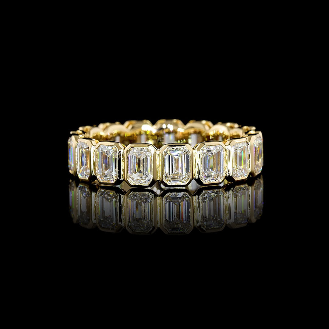 3 CTW Emerald Bezel Lab Grown Diamond Eternity Band