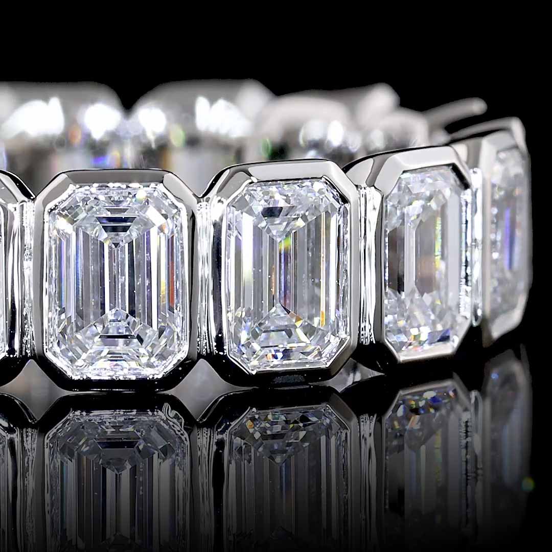 4 CTW Emerald Bezel Lab Grown Diamond Eternity Band