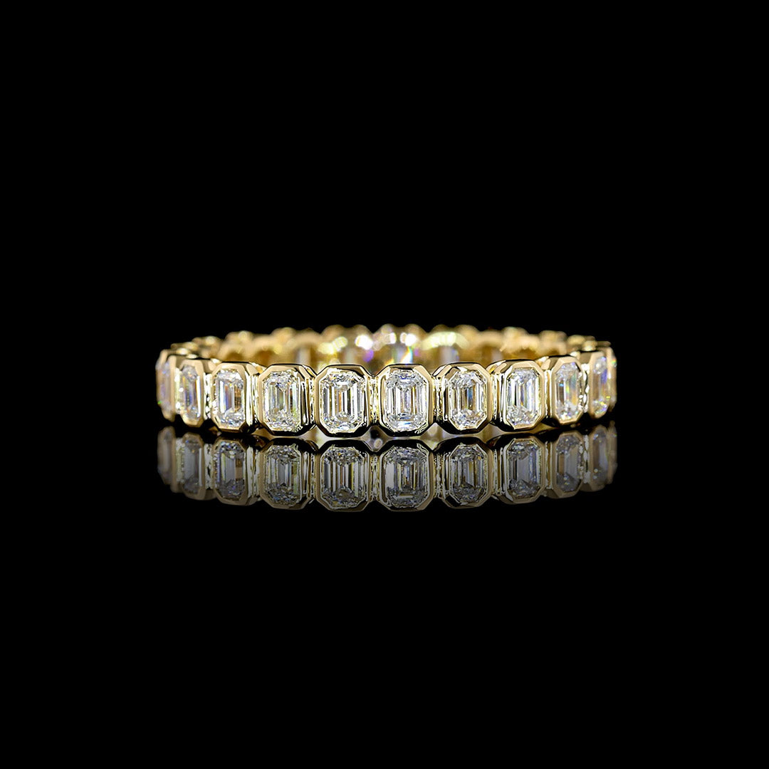 1 CTW Emerald Bezel Lab Grown Diamond Eternity Band