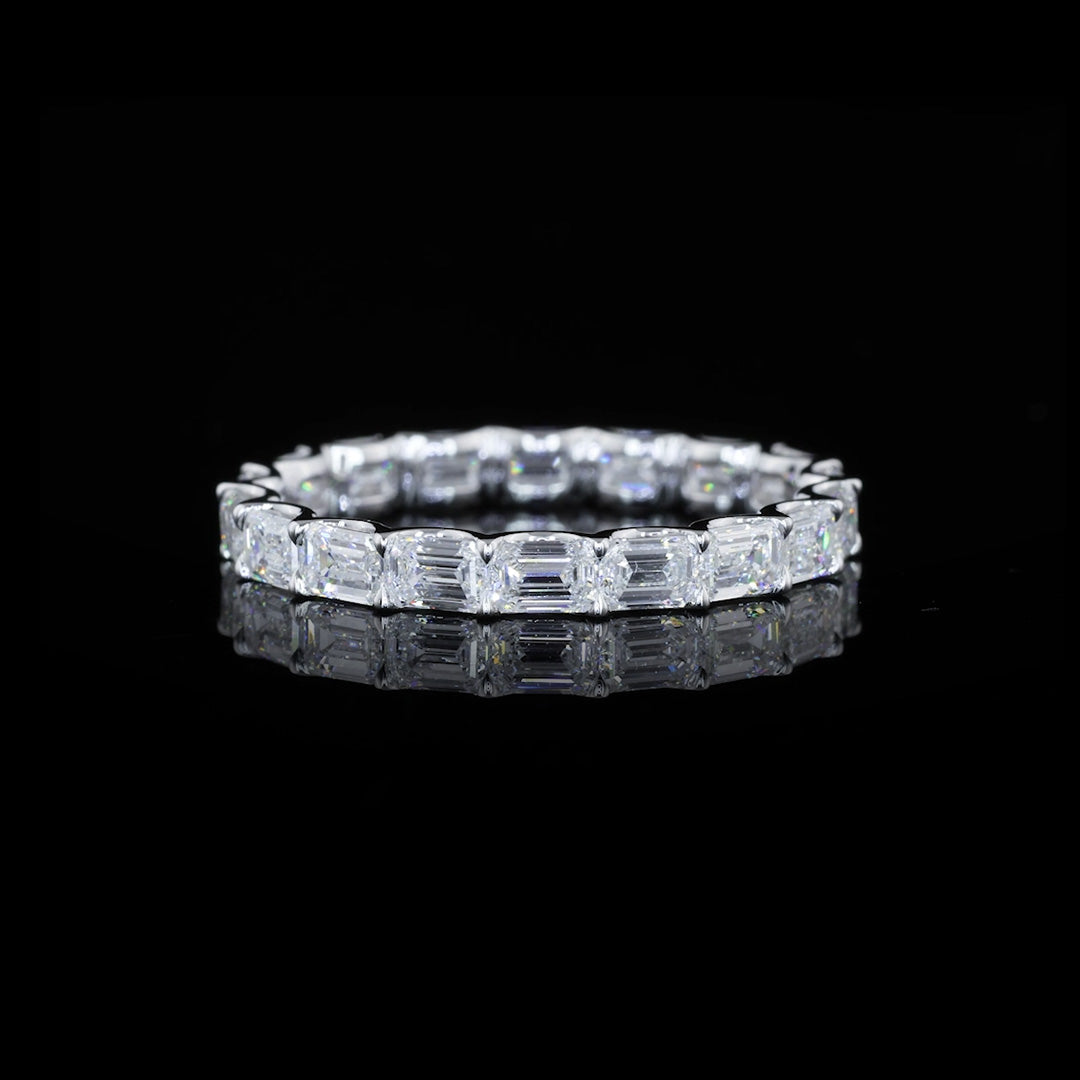 2 CTW East-West Emerald Lab Grown Diamond Eternity Band