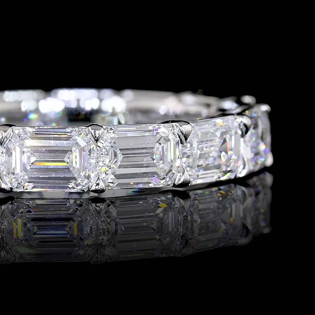 4 CTW East-West Emerald Lab Grown Diamond Eternity Band