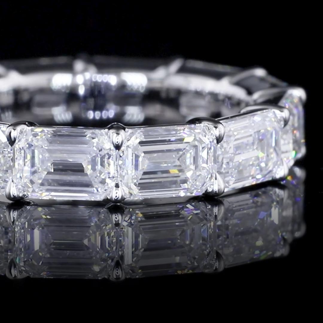 6 CTW East-West Emerald Lab Grown Diamond Eternity Band