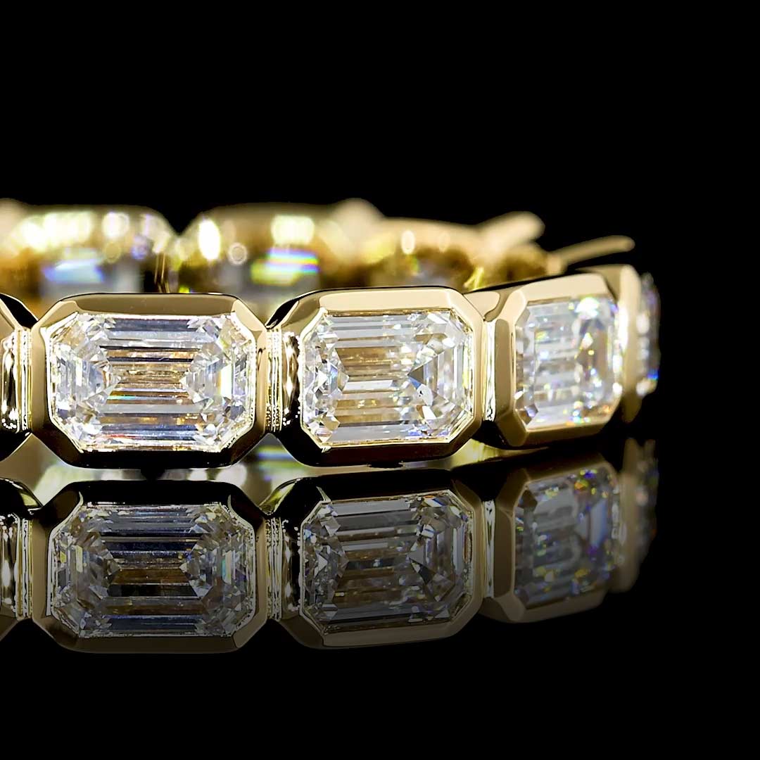 2 CTW East-West Emerald Bezel Lab Grown Diamond Eternity Band