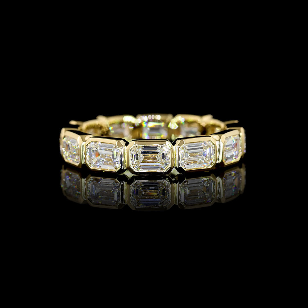 3 CTW East-West Emerald Bezel Lab Grown Diamond Eternity Band