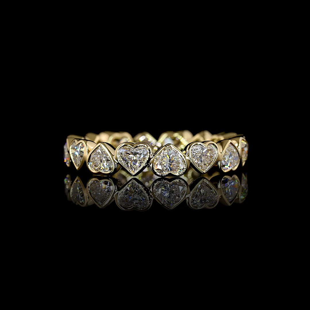 2 CTW Alternating Heart Bezel Lab Grown Diamond Eternity Band