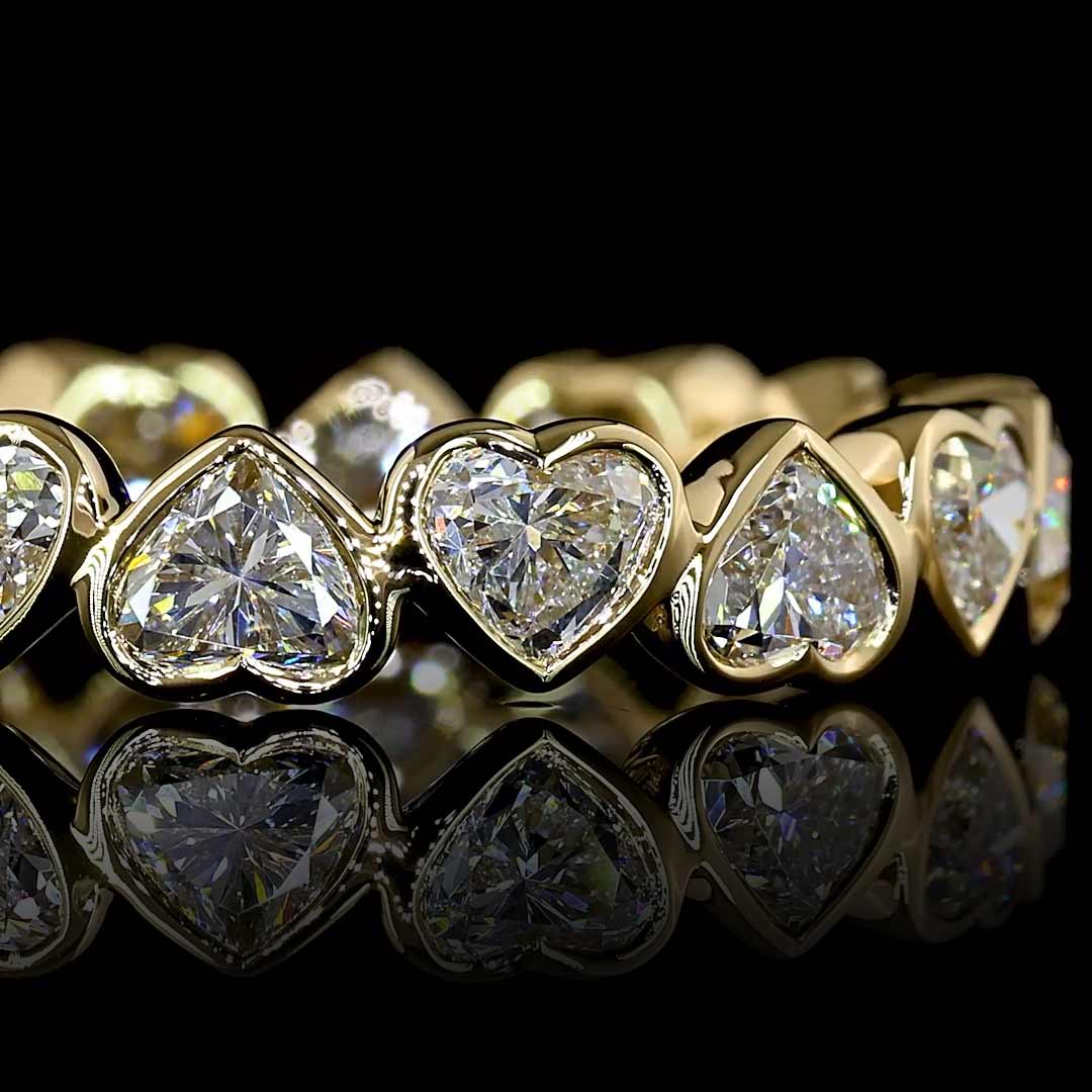 2 CTW Alternating Heart Bezel Lab Grown Diamond Eternity Band
