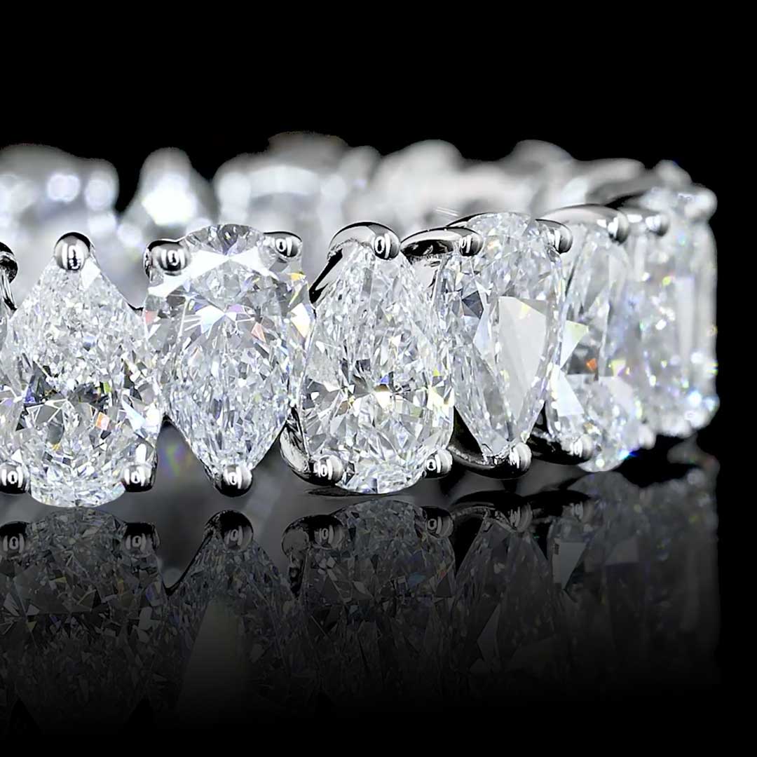 3 CTW Alternating Pear Lab Grown Diamond Eternity Band