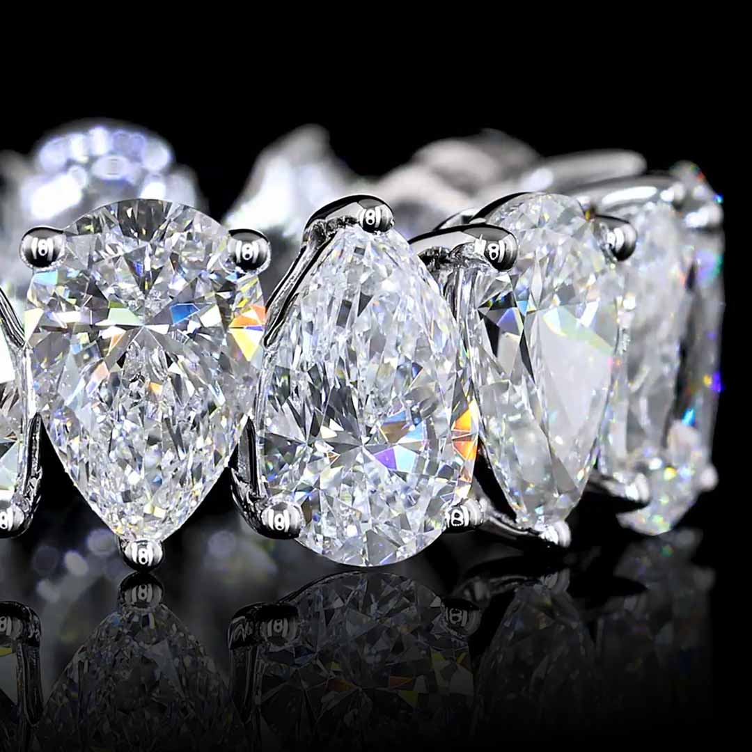 6 CTW Alternating Pear Lab Grown Diamond Eternity Band