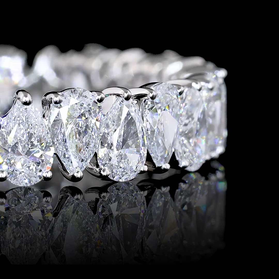 2 CTW Alternating Pear Lab Grown Diamond Eternity Band
