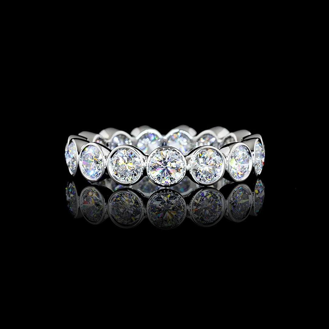 3 CTW Round Bezel Lab Grown Diamond Eternity Band