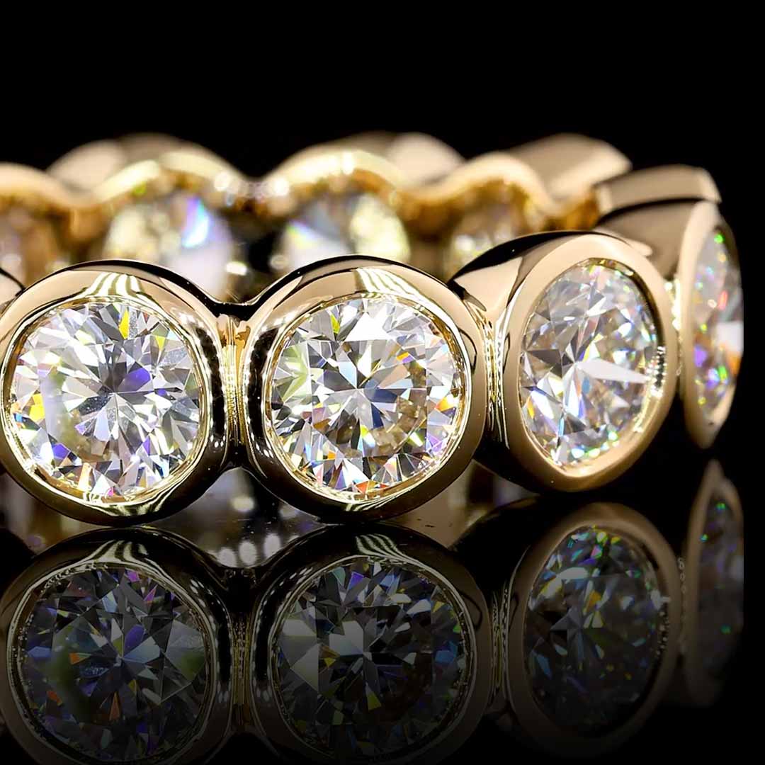 5 CTW Round Bezel Lab Grown Diamond Eternity Band