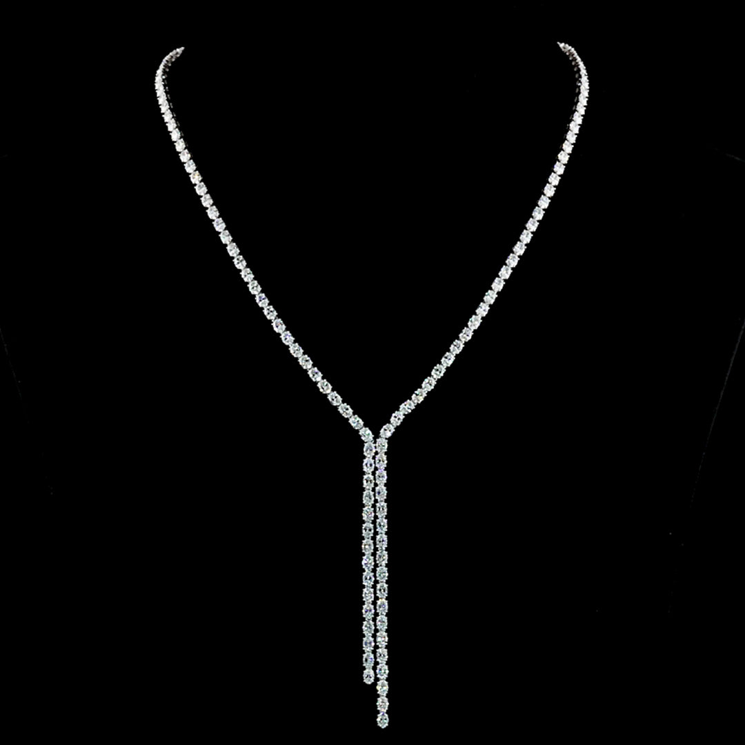 13 CTW Oval Lab Grown Diamond Lariat Y Necklace