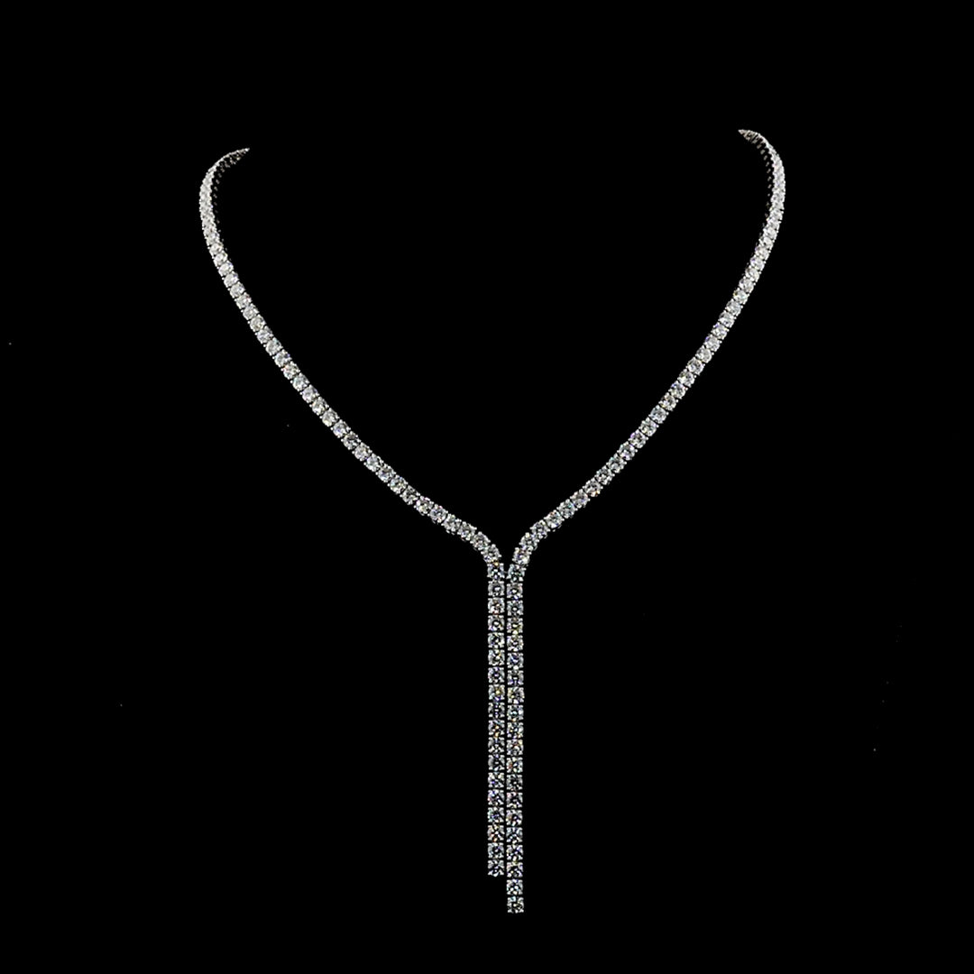20 CTW Round Lab Grown Diamond Lariat Y Necklace