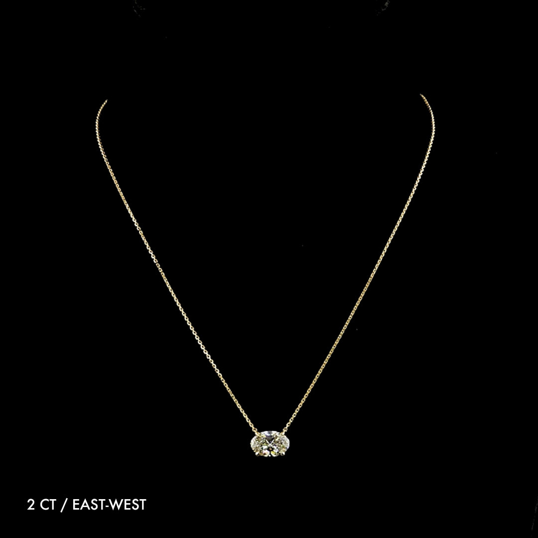 Oval Lab Grown Diamond Solitaire Pendant Necklace
