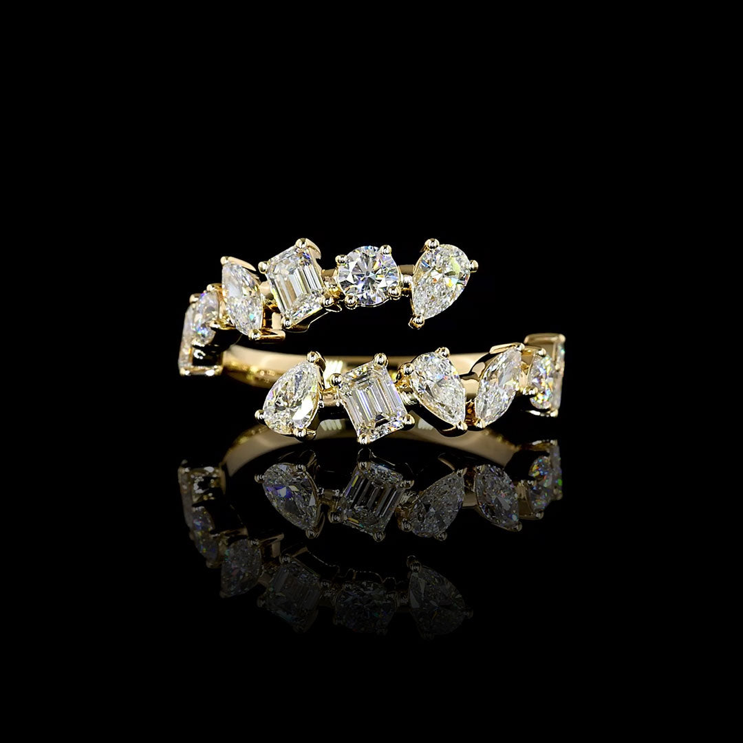 Mixed Shape Lab Grown Diamond Bypass Ring