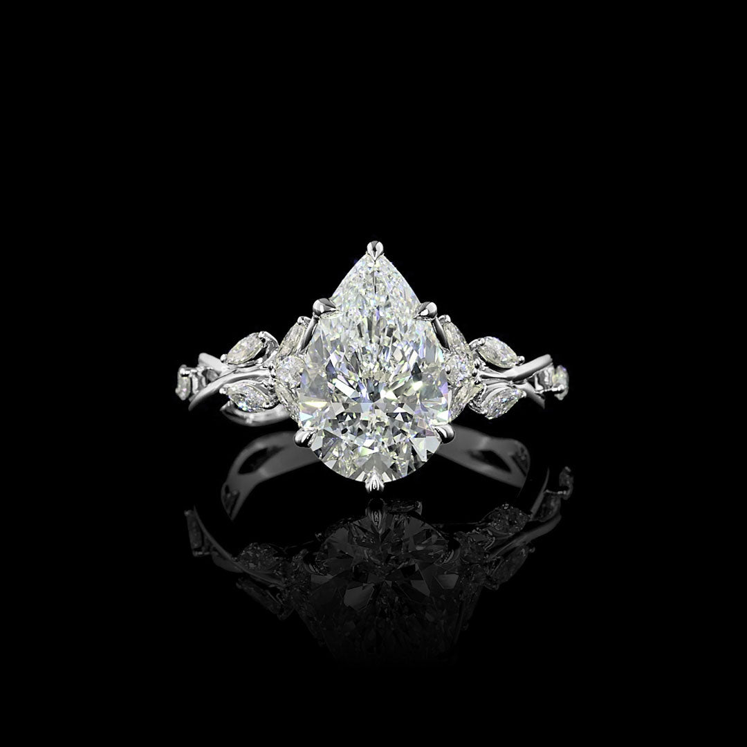 Twisted Vine Pear Lab Grown Diamond Engagement Ring