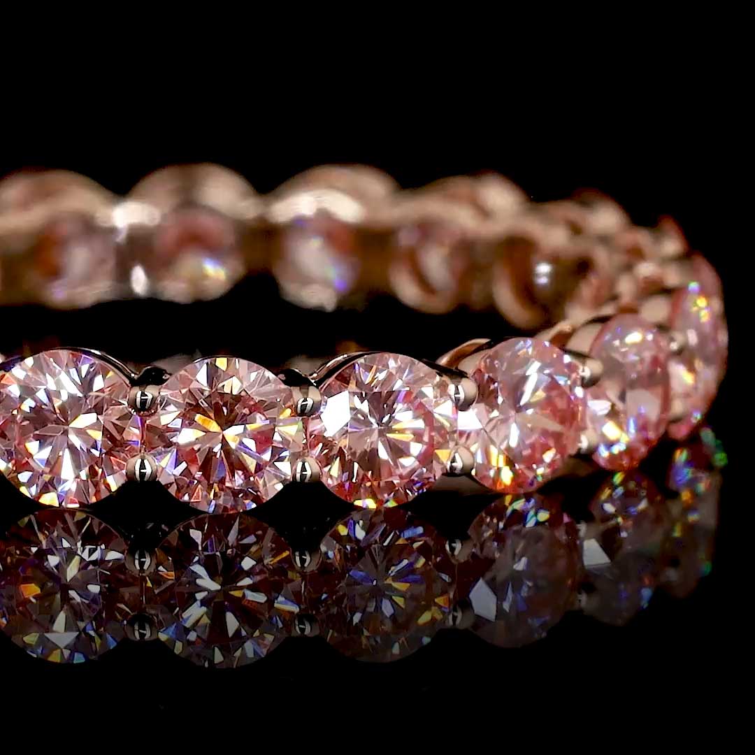 2 CTW Round Pink Lab Grown Diamond Eternity Band